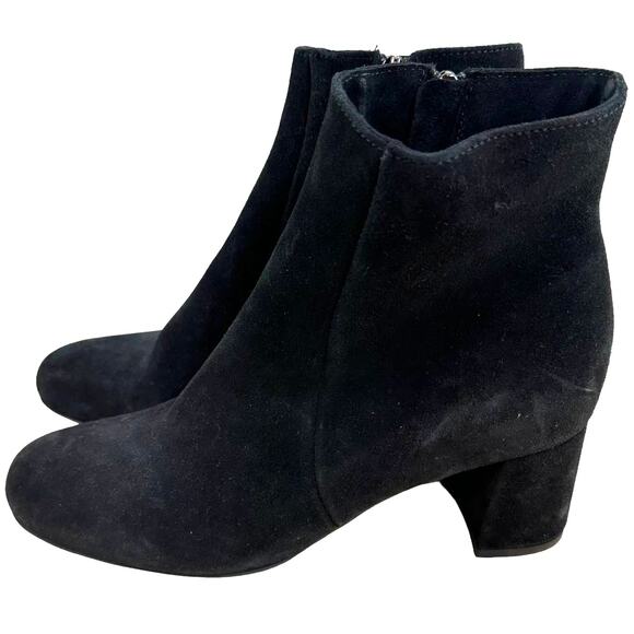 La Canadienne NWOB Joanie Black Side Zip Heeled Ankle Bootie Size 8M Suede - Picture 6 of 10